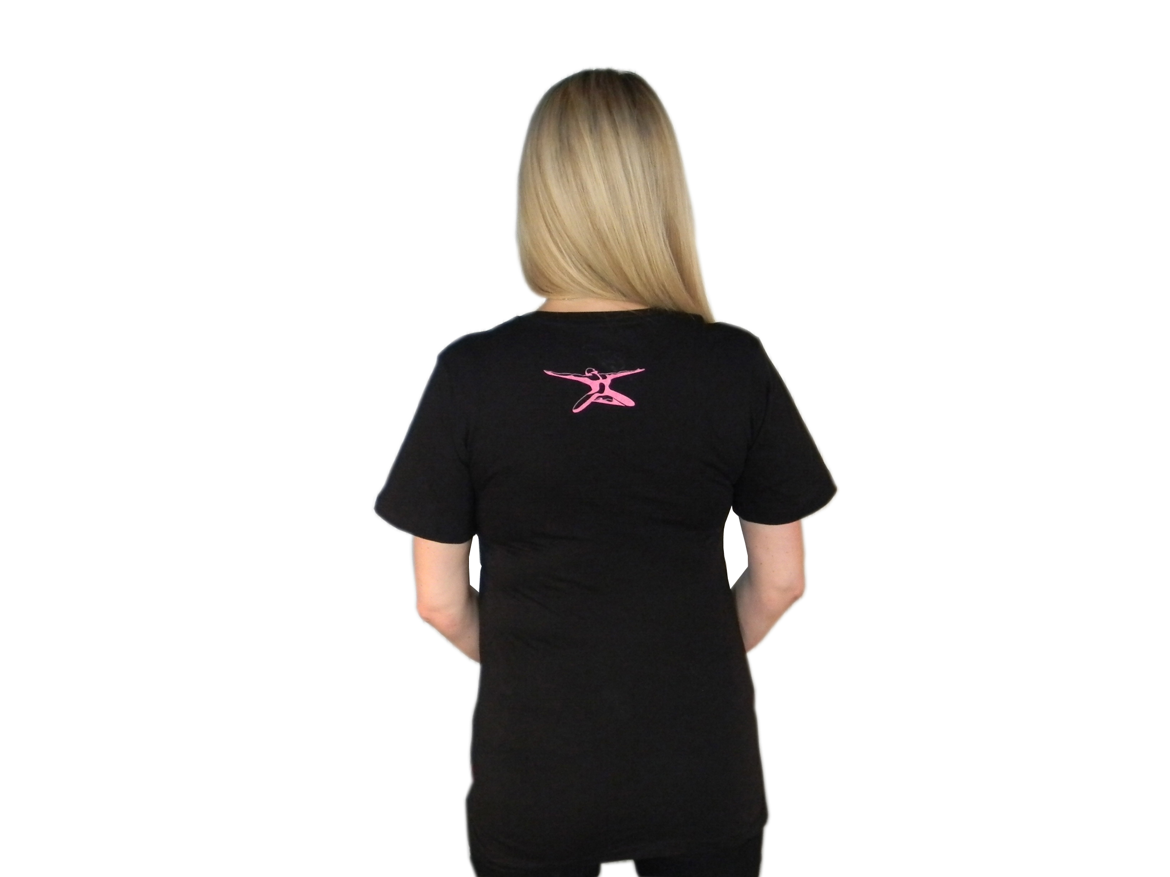 3 - GT Brand Women's V-Neck Shirt (pink on black)